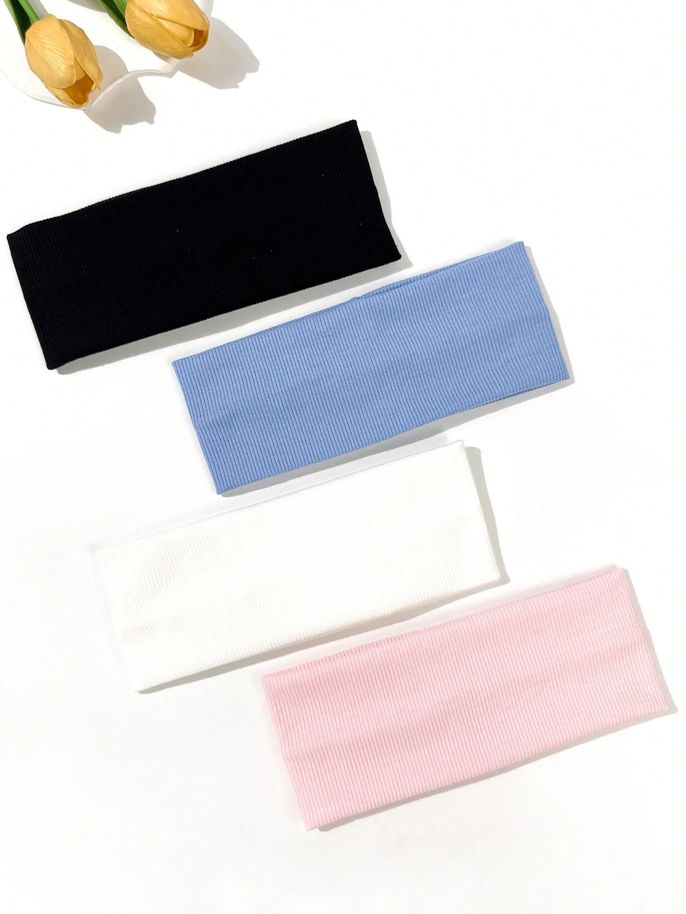 4-piece Set of Solid-color Hair Bands for Women's Yoga and Fitness…
