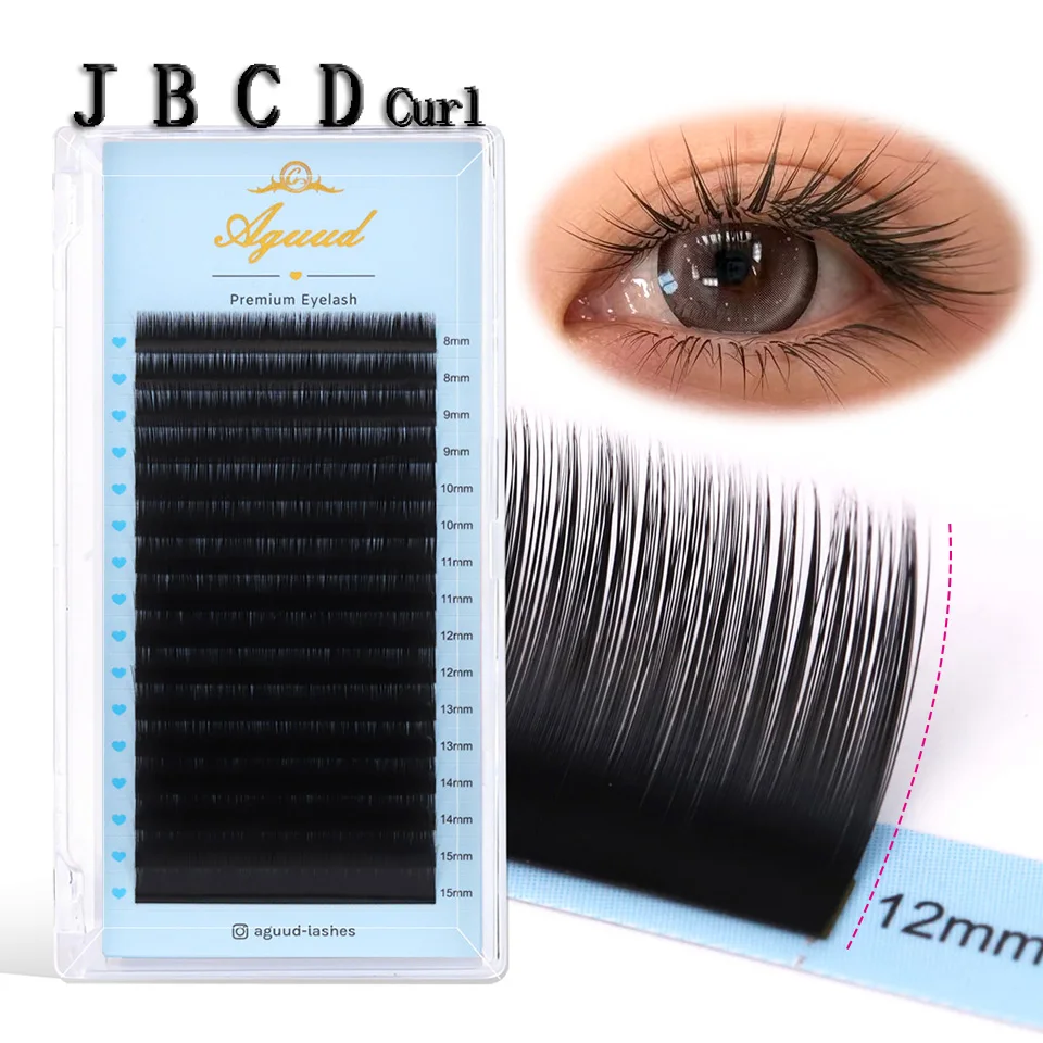 AGUUD Premium Bottom Lash J B Curl 0.03/0.05/0.07/0.10/0.15/0.20 5-6-7mm Mix…