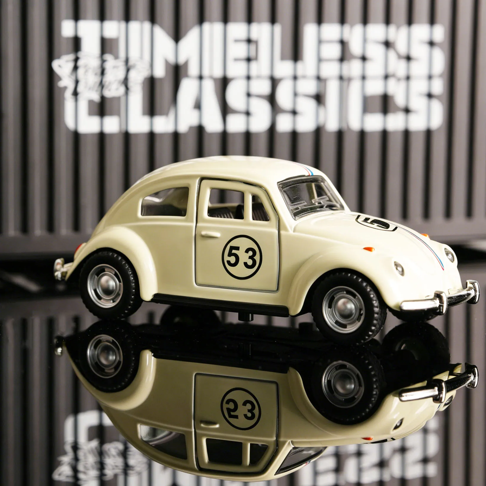 1:32 White No.53 Beetle Diecast Race Car, Retro Classic Bug Model, Pull-Back…