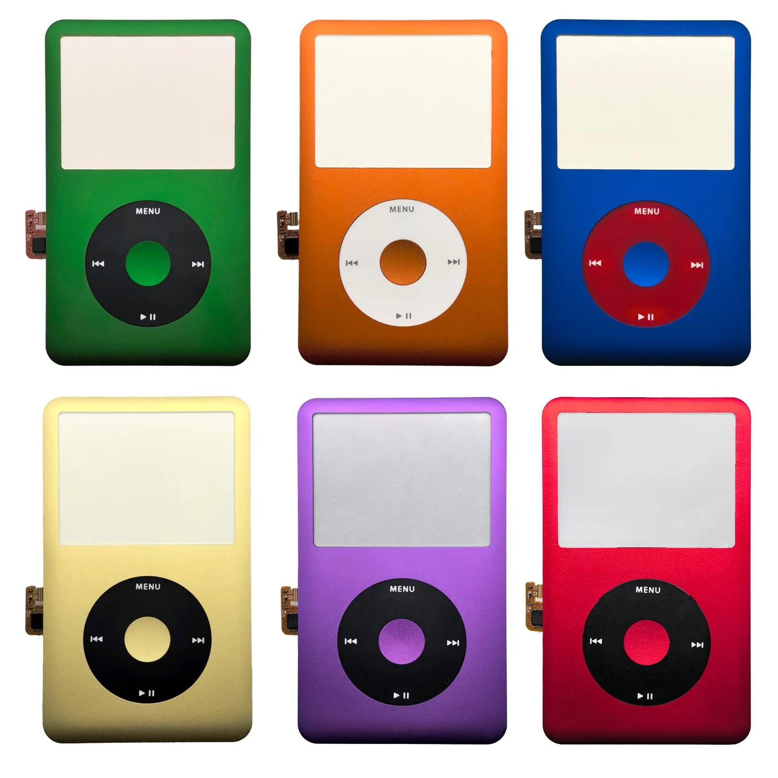 iPod Classic Front Faceplate & Clickwheel Button Kit, Multi-Color Housing…