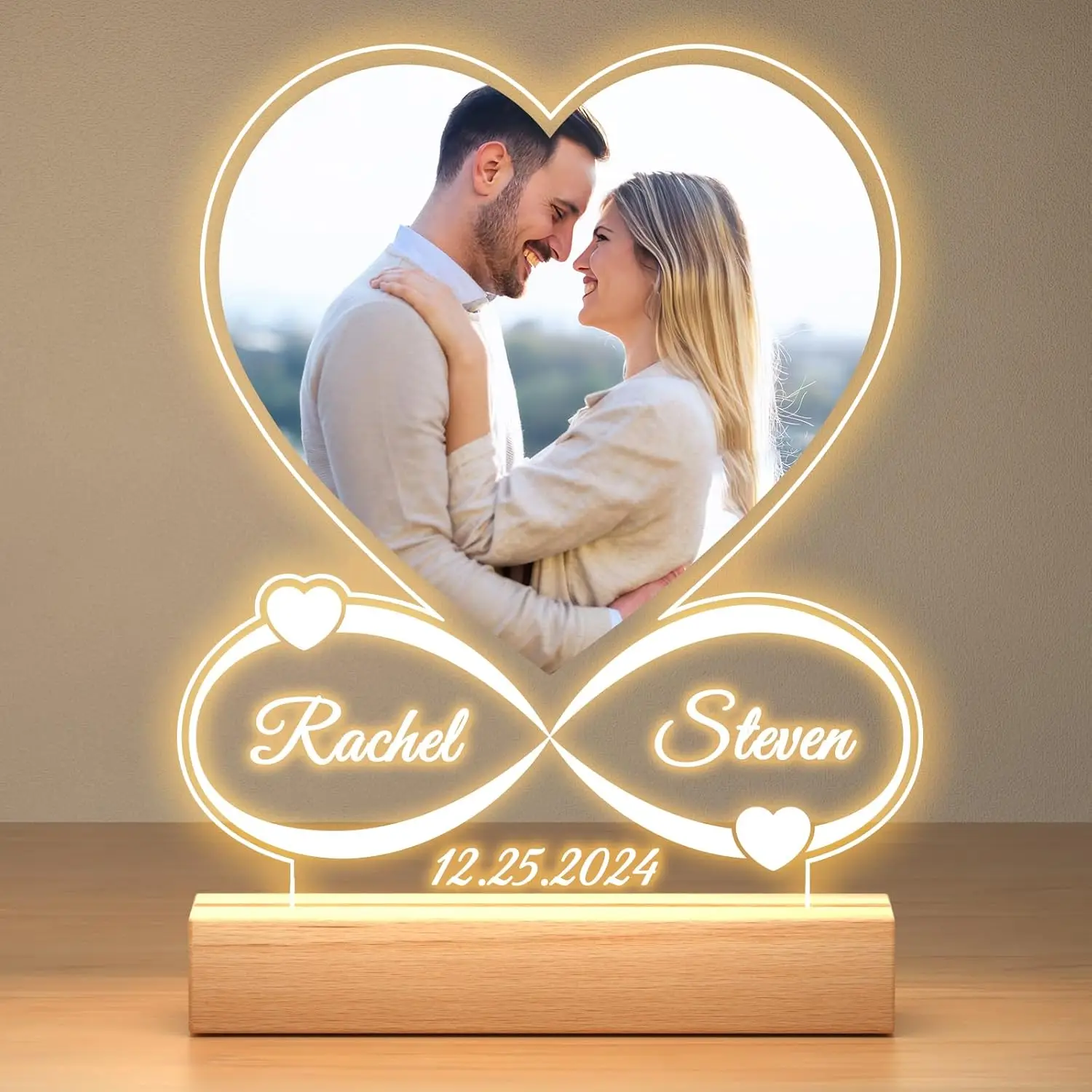 Custom Couple Gifts Acrylic Plaque Picture Frame Personalized Photo Frame for…