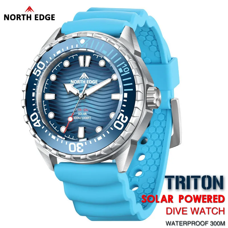 NORTH EDGE 2025 New TRITON Solar Powered Dive Watch Men Luxury Quartz Watches…