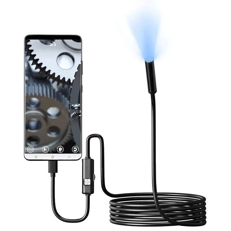7.0MM Type-C Endoscope Camera IP67 Waterproof 6 LEDs Adjustable USB Android…