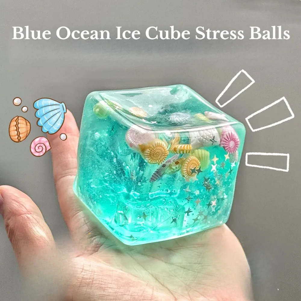 Taba Squishy Stress Balls Cube - Ocean Sensory Fidget Toy Slow Rise Squishy…
