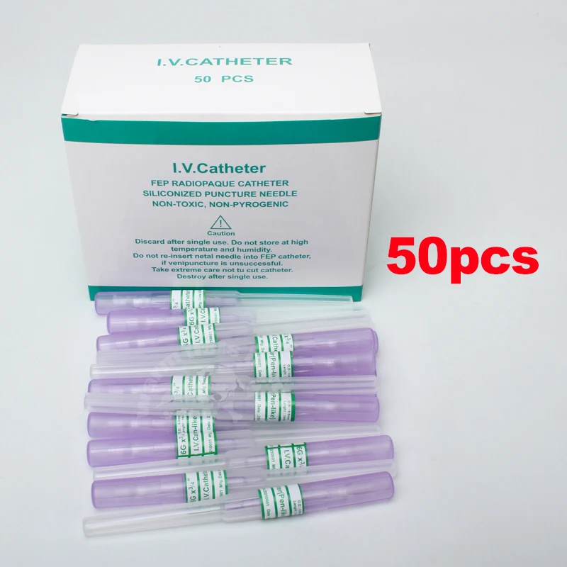 50pcs IV Cannula Pen Type Intravenous Injection Catheter 20G 22G 24G 26G…