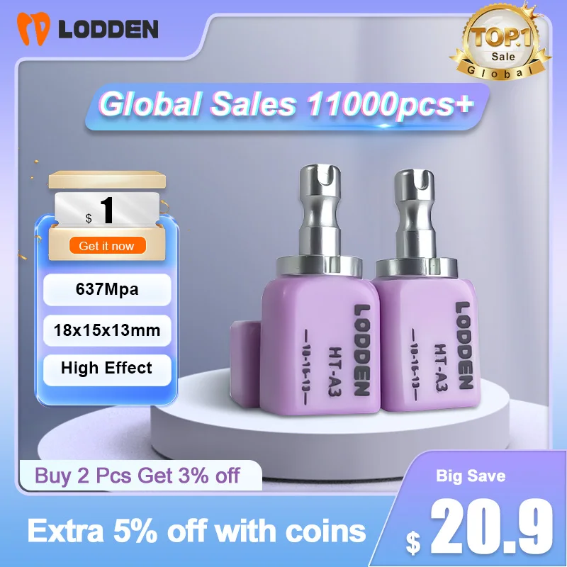 LODDEN Dental Lab Lithium Disilicate C14 Glass Ceramic Blocks HT/LT for CAD…