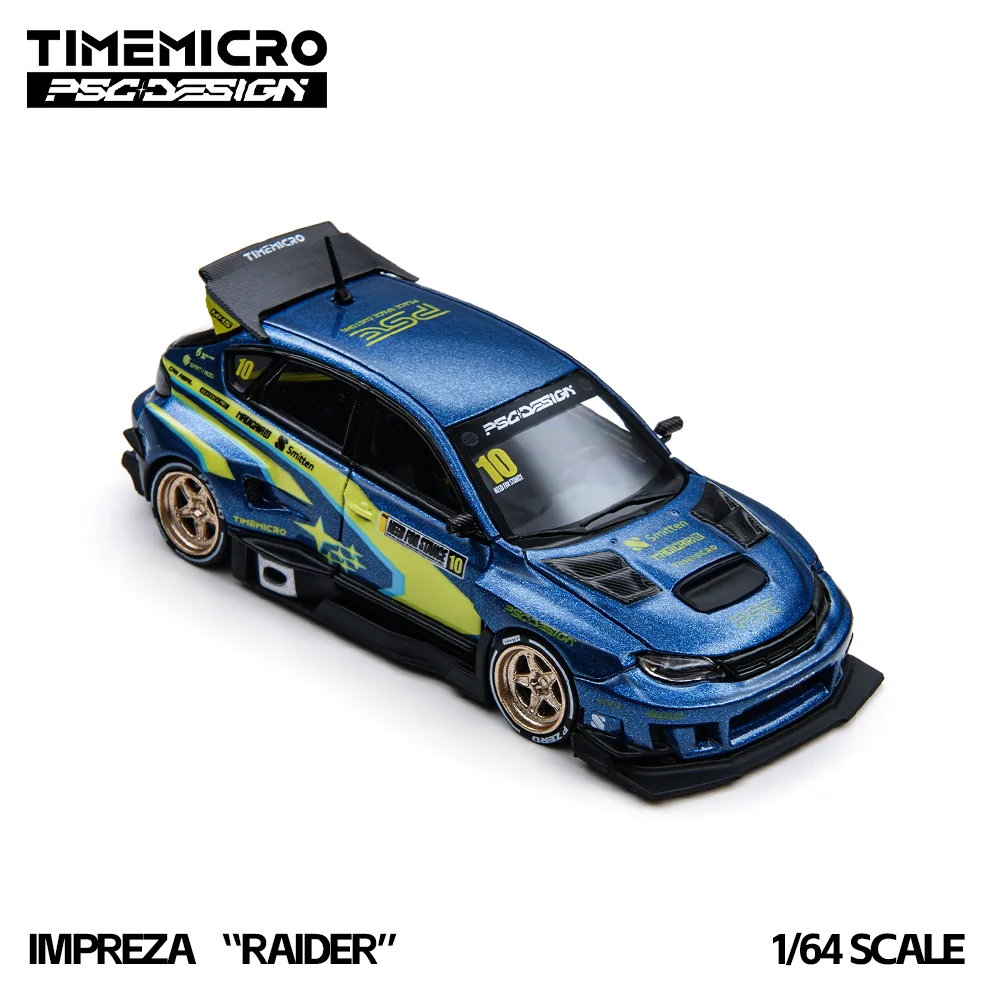 TimeMicro 1:64 Blue Yellow Rally Sports Car Diecast Alloy Model Racing Livery…