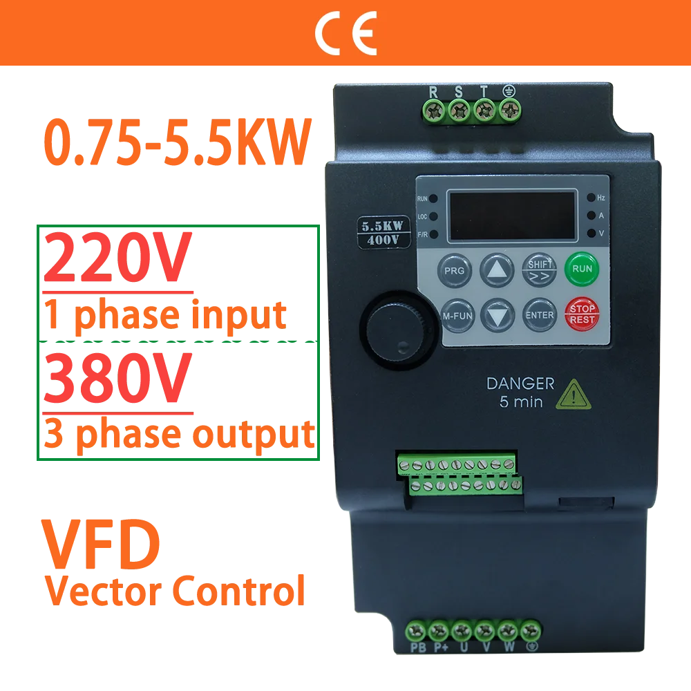 Input 220V to Output 380V VFD Variable Frequency Drive Converter Inverter…