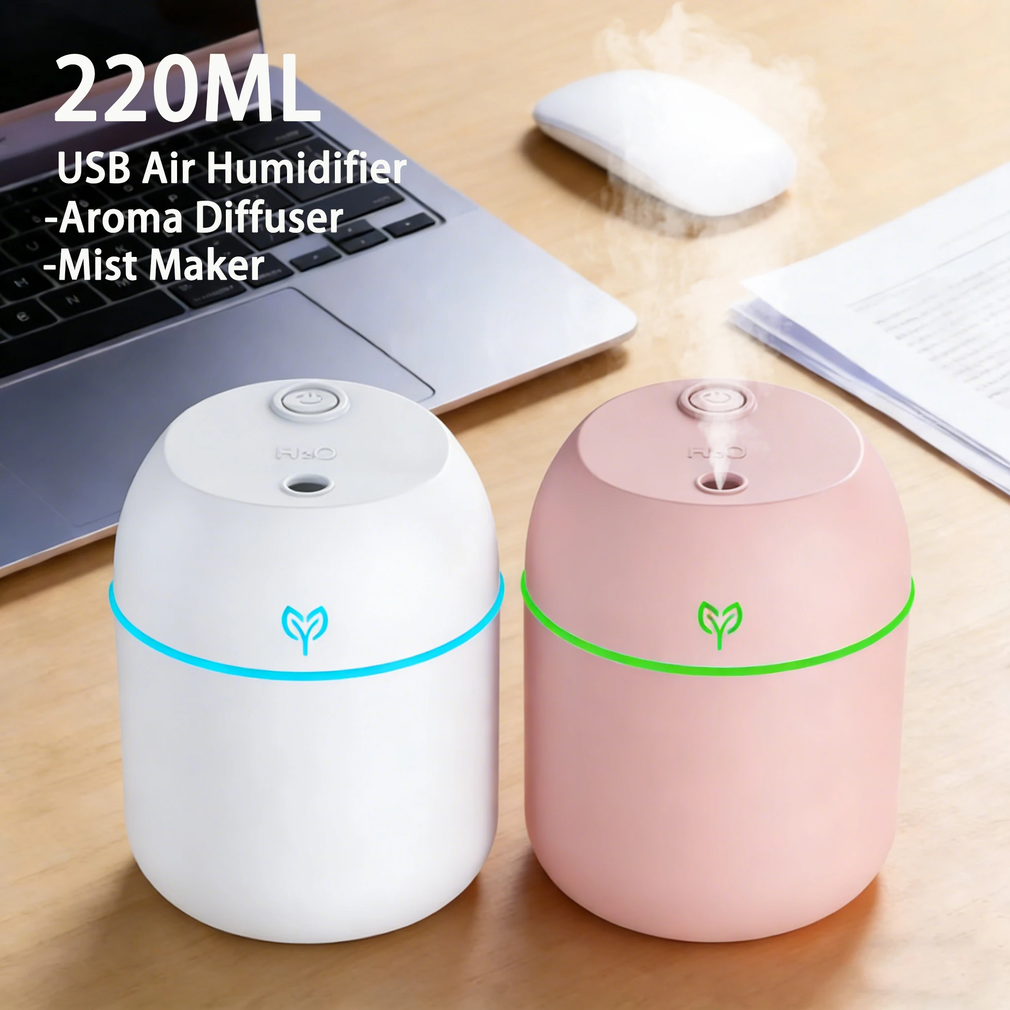 220ML Air Humidifier Cool Mist Aroma Diffuser LED Night Light Power-Off…