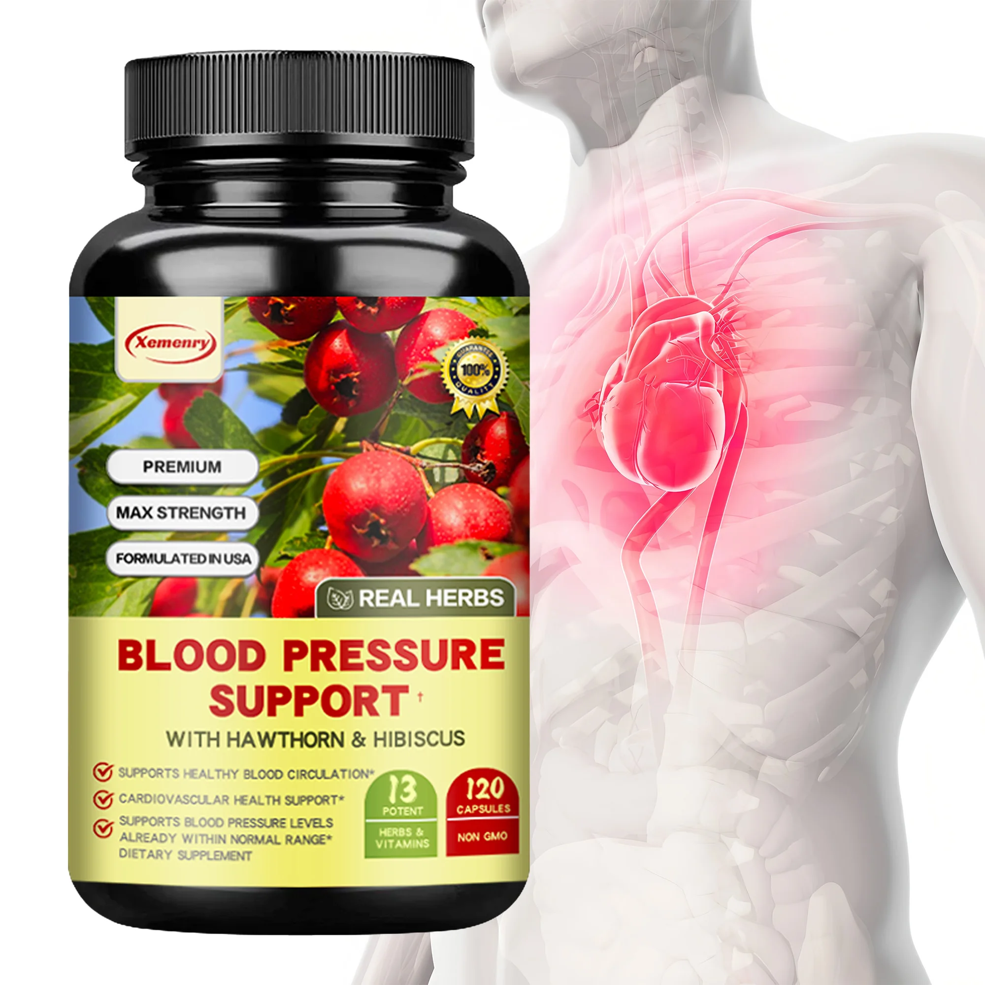Blood Pressure Support - Supports Cardiovascular Health, Boosts Energy and…
