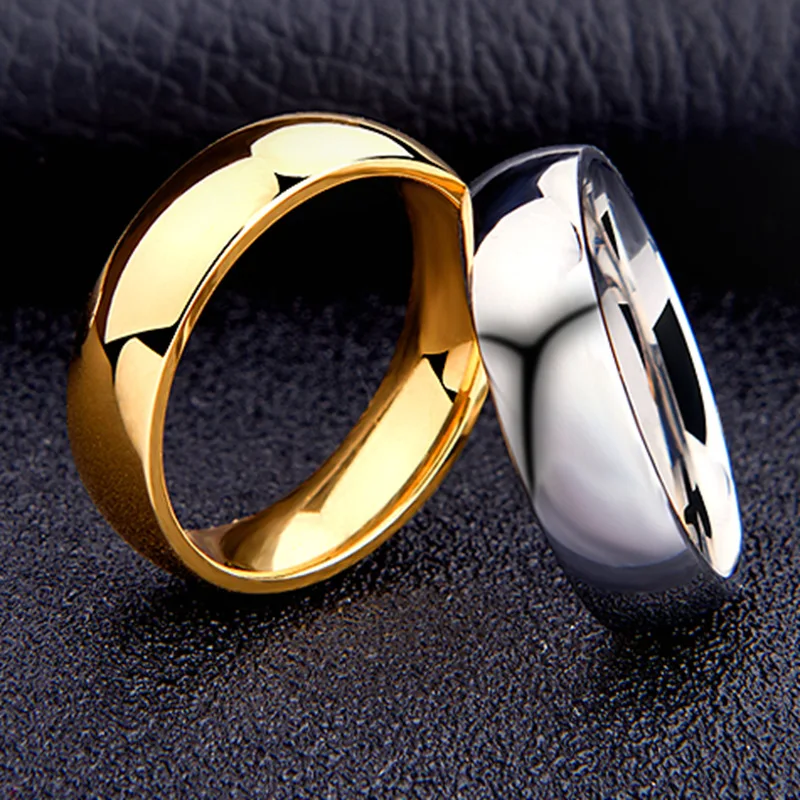 Simple 6mm Titanium Ring Women Men Prevent Allergy High Polished Wedding…