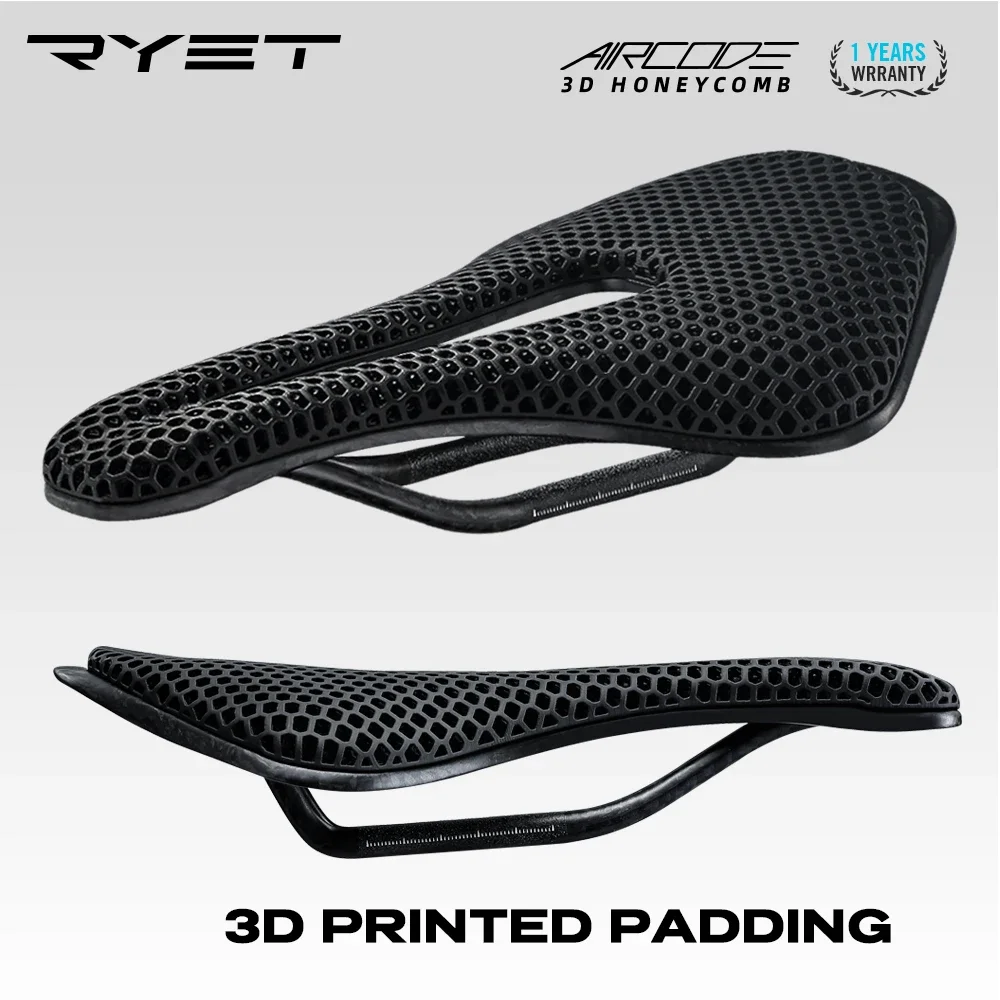 RYET 3D Printed Bicycle Saddle Ultralight Carbon Fiber Hollow Comfortable…