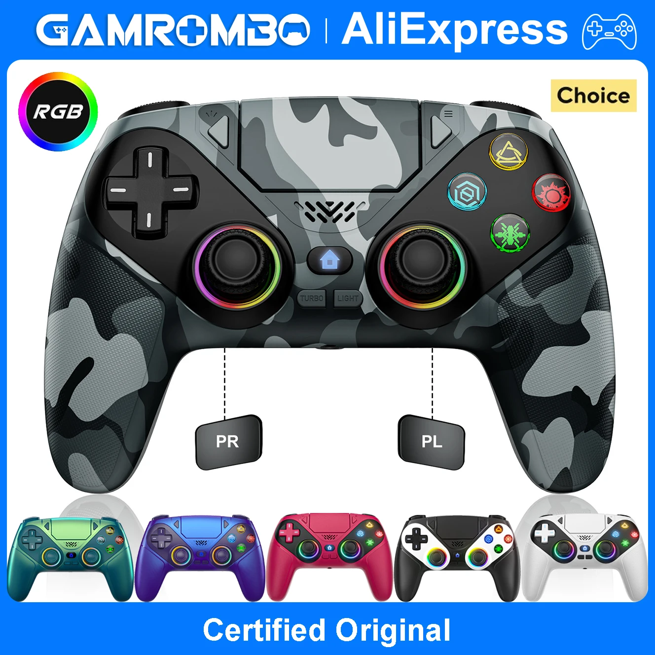 Controller for Playstation 5 PS5/PS5 Pro/Slim/PC,RGB Wireless Gamepad W/Hall…