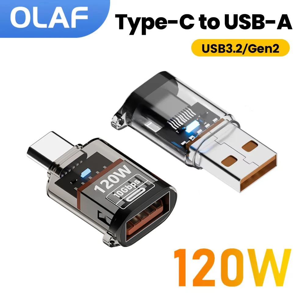 Olaf 120W Type C to USB a OTG Adapter USB 3.2 to Type C Fast Charging…