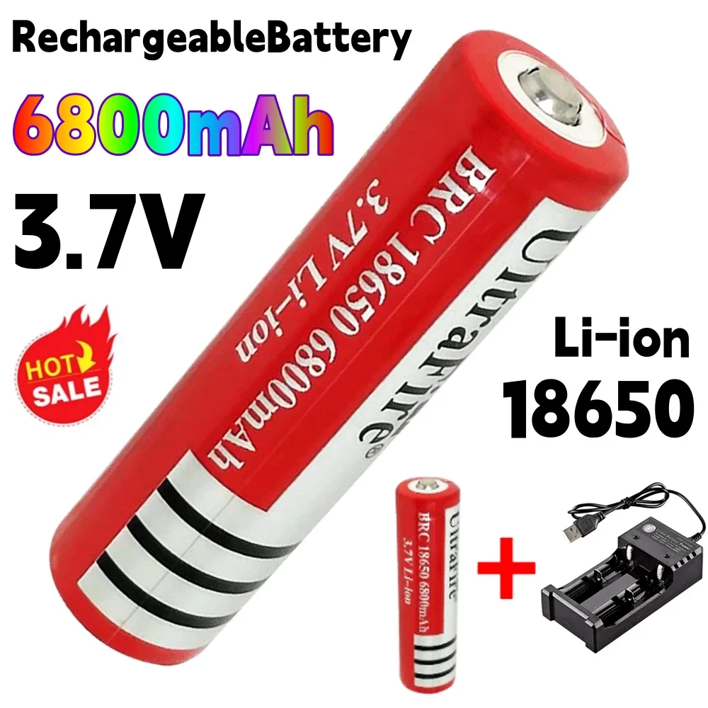 Newly Upgraded 2026 New 3.7V 6800mAh Rechargeable 18650 Lithium Battery for…