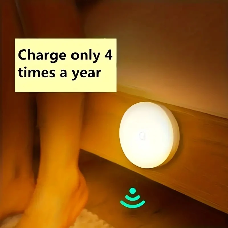 1pc Motion Sensor Night Light - Wireless LED Detector Lamp for Bedroom…