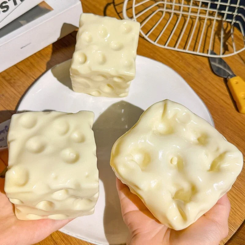 Taba Squishy Cheese Cube Stress Ball Shapeable Squeeze Ball Non Rebound…