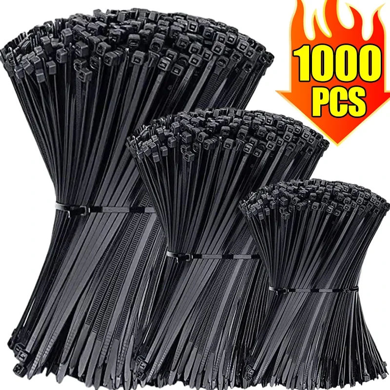 1000/100Pcs Nylon Cable Ties Self-locking Cord Ties Straps Adjustable Cables…