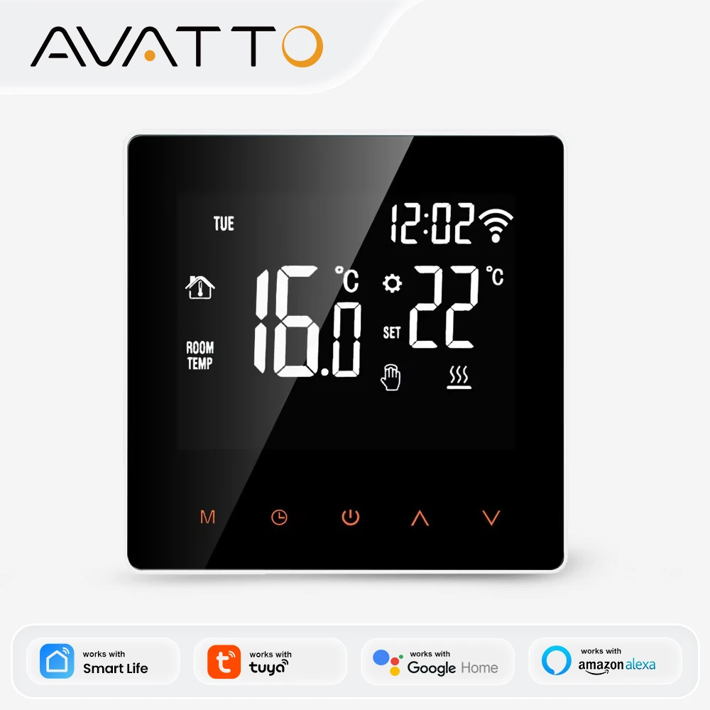 AVATTO Wi-Fi Smart Thermostat Electric Heating Water Gas Boiler Temperature…