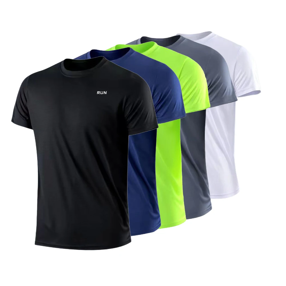 Men's Quick Dry Short Sleeve Gym Running Moisture Wicking Round Neck T-Shirt…