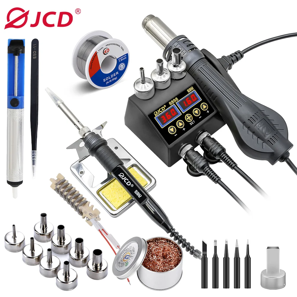 750W SMD Rework Soldering Station 2 in 1 Soldering Iron Hot Air Welding…