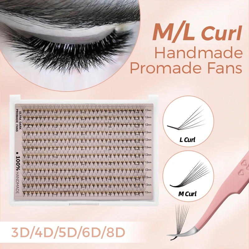 360/600 Bouquet Eyelashes L Curl M Curl Premade Volume Fans XL Tray Pre Made…