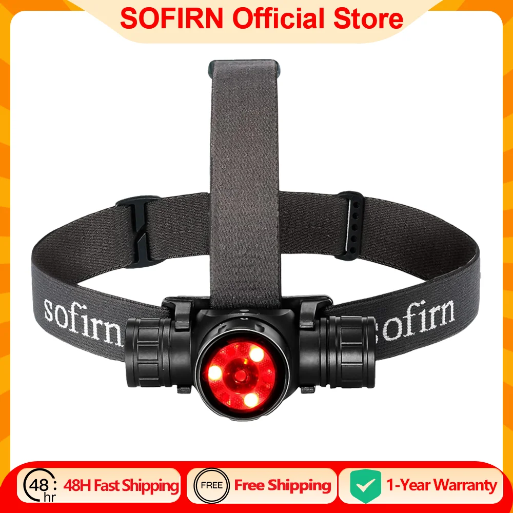 Sofirn HS21 2000lm EDC Headlamp 18650 USB C Rechargeable Flashlight SFT40…