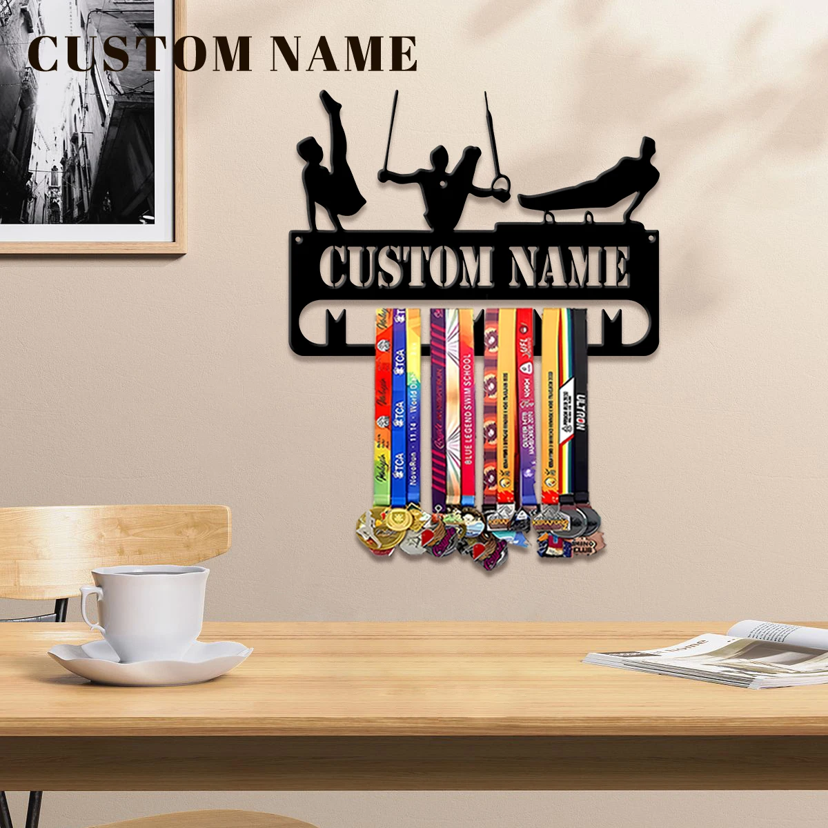 1pc Custom Fitness Metal Medal Hanger Holder,Personalized Football Number…
