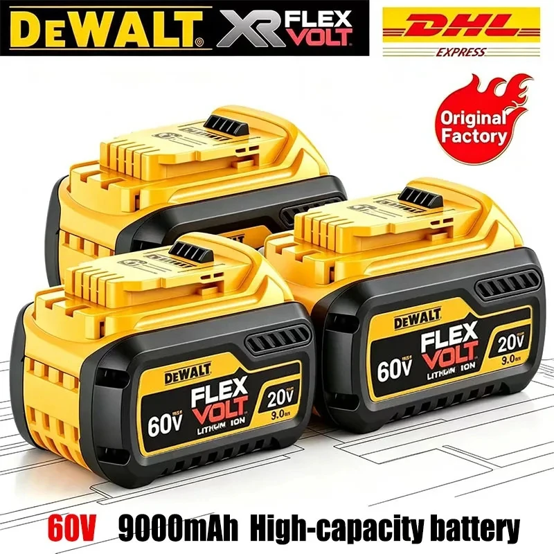 DeWALT 100% Original Battery 20V/60V 9000mAh MAX FlexVolt for DCB200 DCB205…