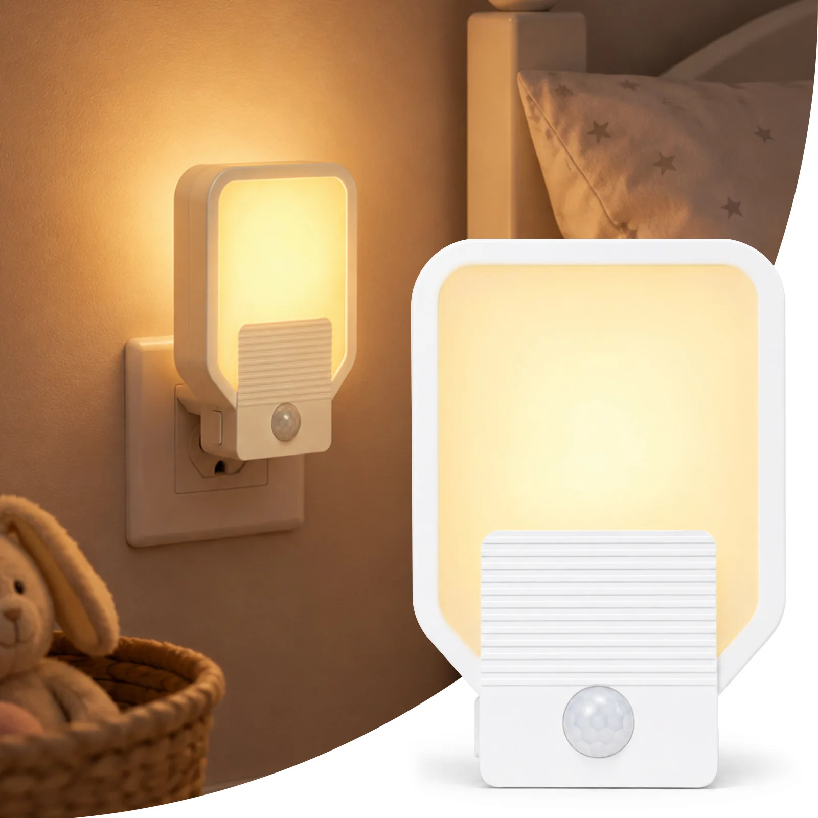 PIR Motion Sensor Smart LED Night Light, Stepless Dimmable 2600‑2800K Warm…