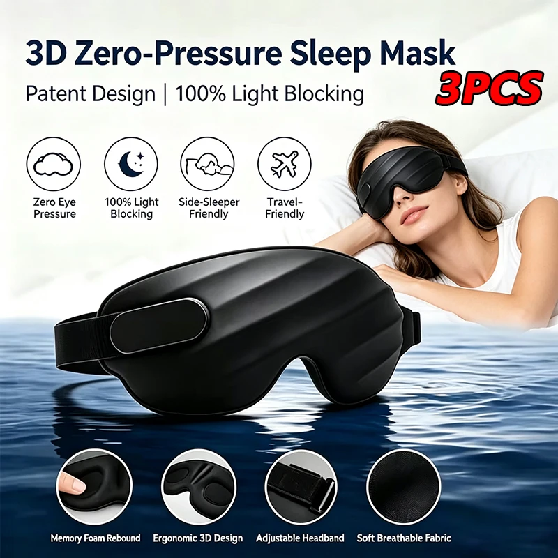 3PCS Mask for Sleep Eye Mask Contoured Cup Blindfold Concave Molded Night Eye…