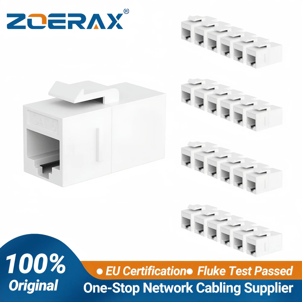 ZoeRax RJ45 CAT6 Keystone Coupler Female to Female Insert Coupler, UTP CAT6…