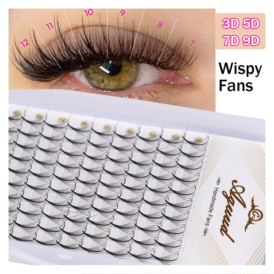 AGUUD 3D/5D/7D/9D Wispy Premade Fans Lash Extension Pointy Base Promade Spike…