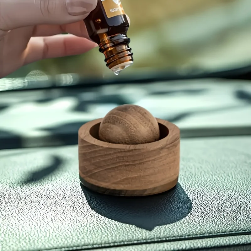 Car & Home Essential Oil Diffuser - Made of Wood Mini Cute Natural Fragrance…
