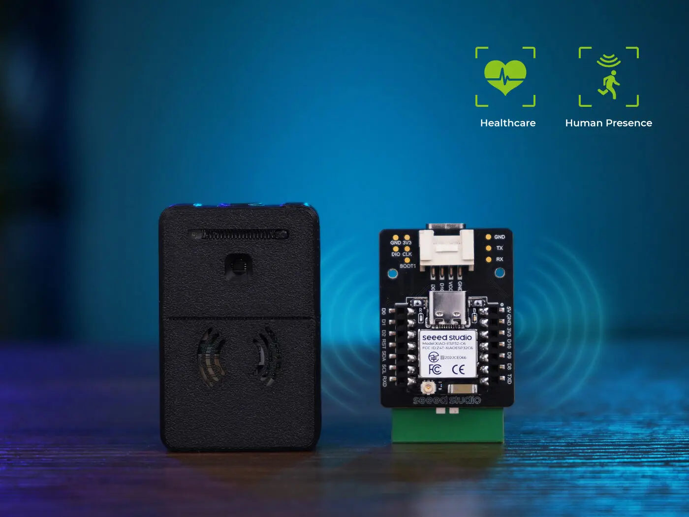 Seeed Studio 60GHz MMWave Sensor MR60BHA2, Breathing Heartbeat Detection…