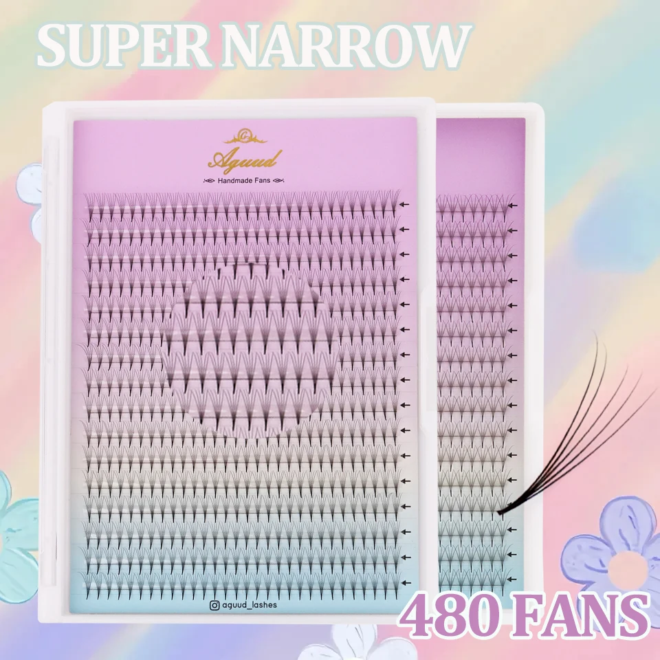 AGUUD New XL Tray Narrow Thin Pointy Base Premade Lash Fans 4D 5D 6D 7D 8D…