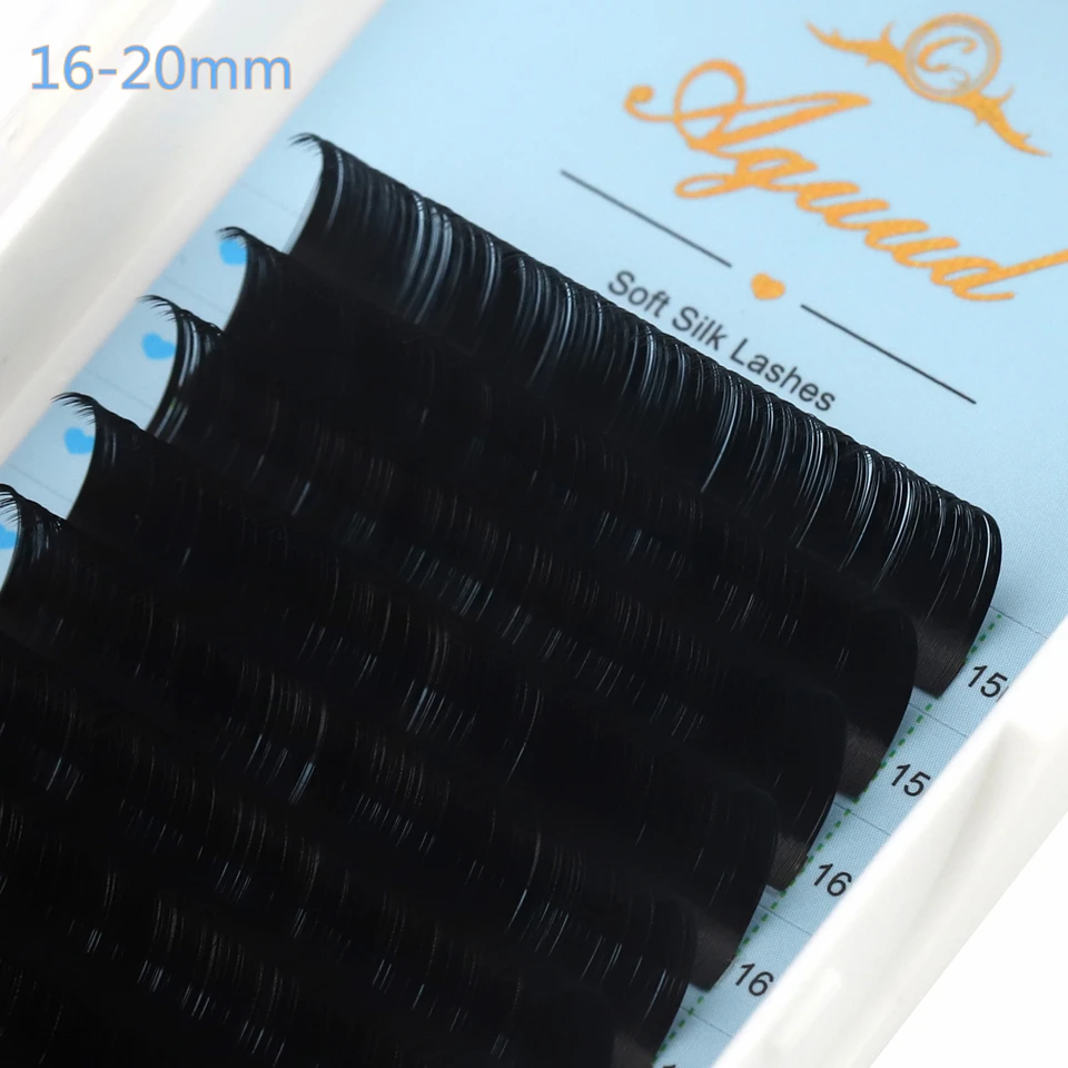 AGUUD 16 Rows Long 16-20mm Eyelashes Extensions Individual Matte Black…