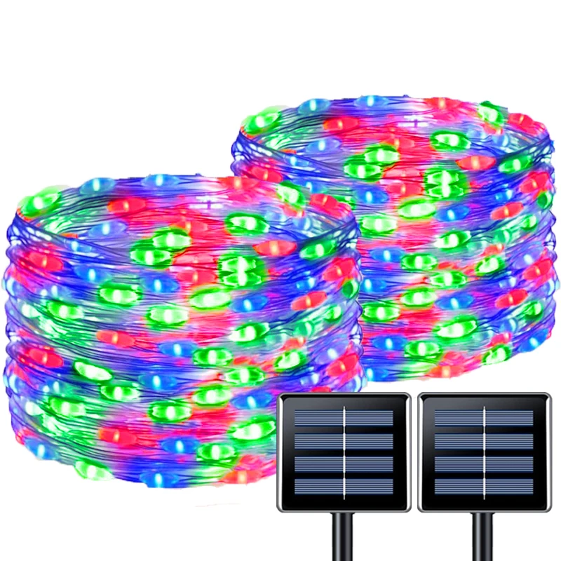 1pcs Solar String Lights Outdoor Waterproof LED Outdoor 8 Modes Christmas…