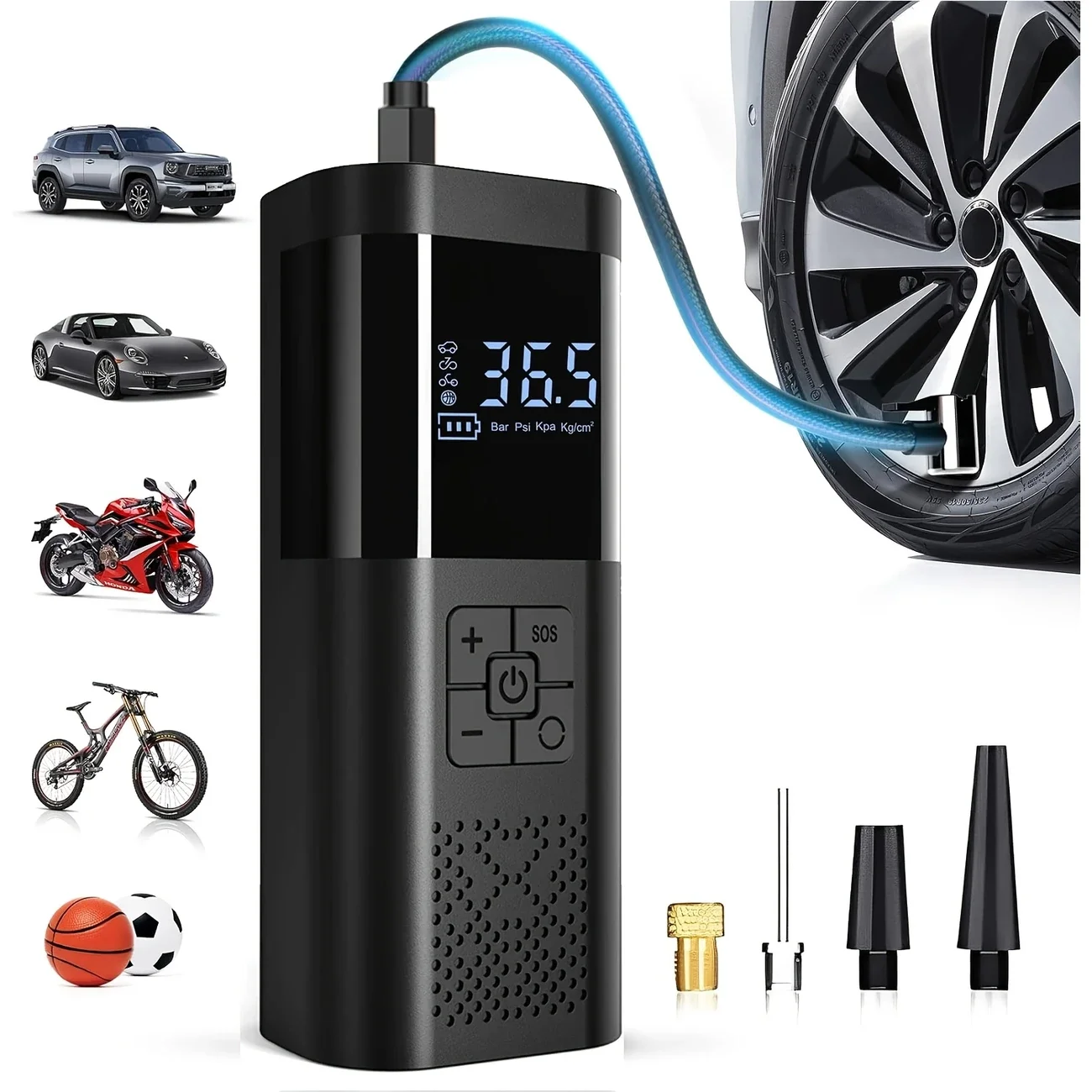Portable Car Air Compressor 3X Faster 150PSI Cordless Tire Inflator Pump with…