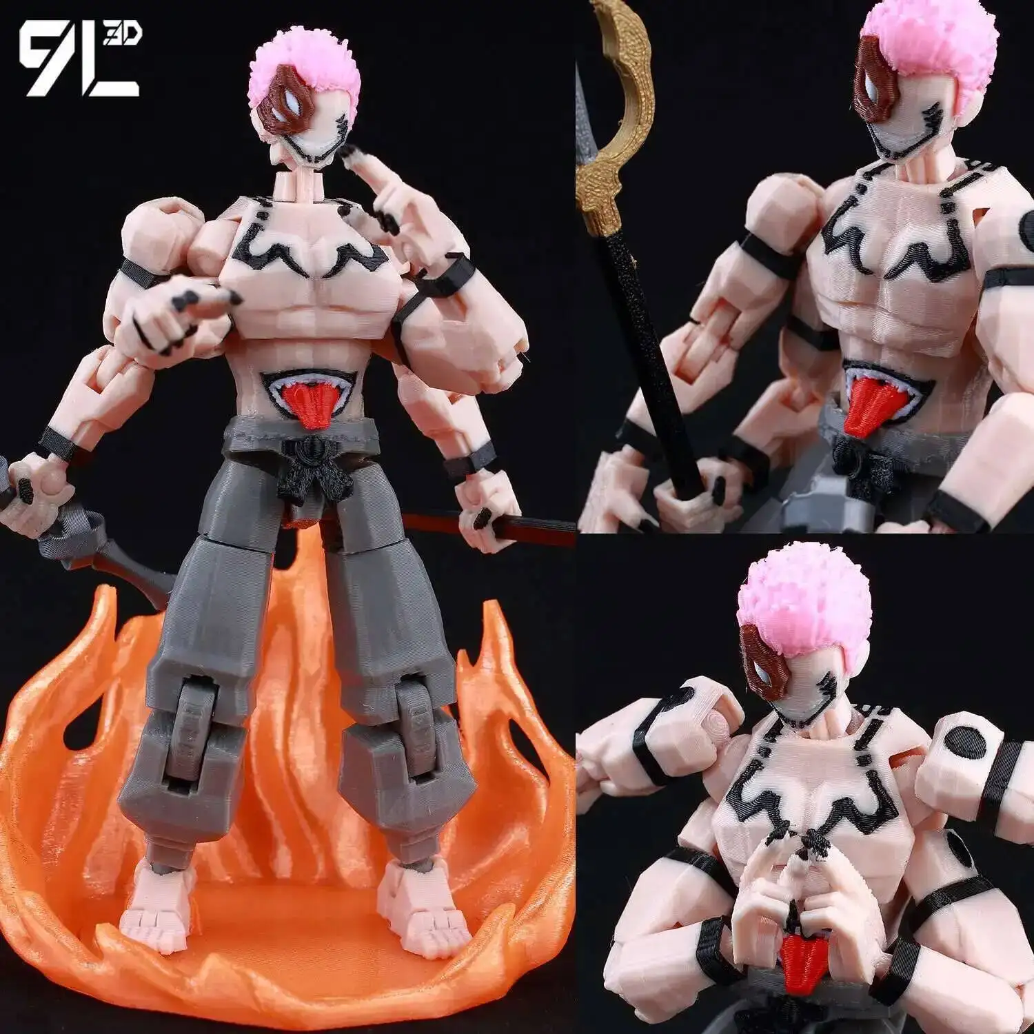 9L 3D Printed Anime Jujutsu Kaisen Sukuna Lucky13 Dummy 13 Movable Shapeshift…