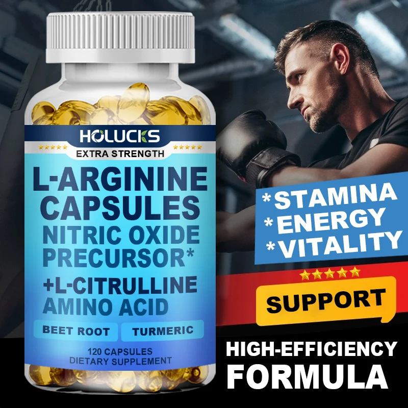 L-Arginine Capsules with L-Citrulline - Nitric Oxide Supplement, for…
