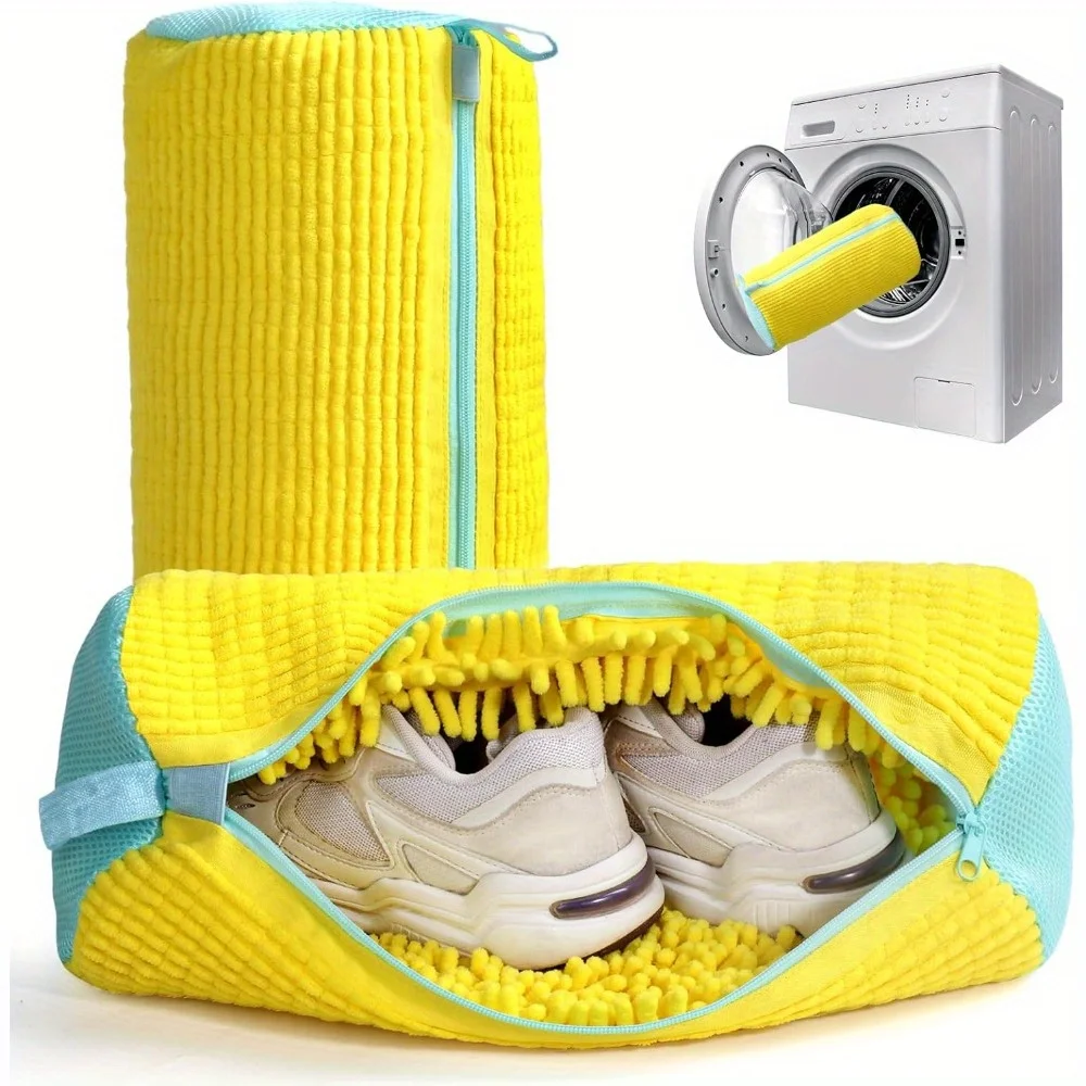 Durable Shoe Washing Machine Bag for All Shoe Types-Yellow with Blue…