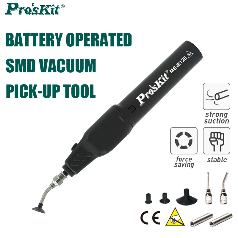 Pro'sKit Anti-static Electric Suction Pen with Three Vacuum Suction Cups for…