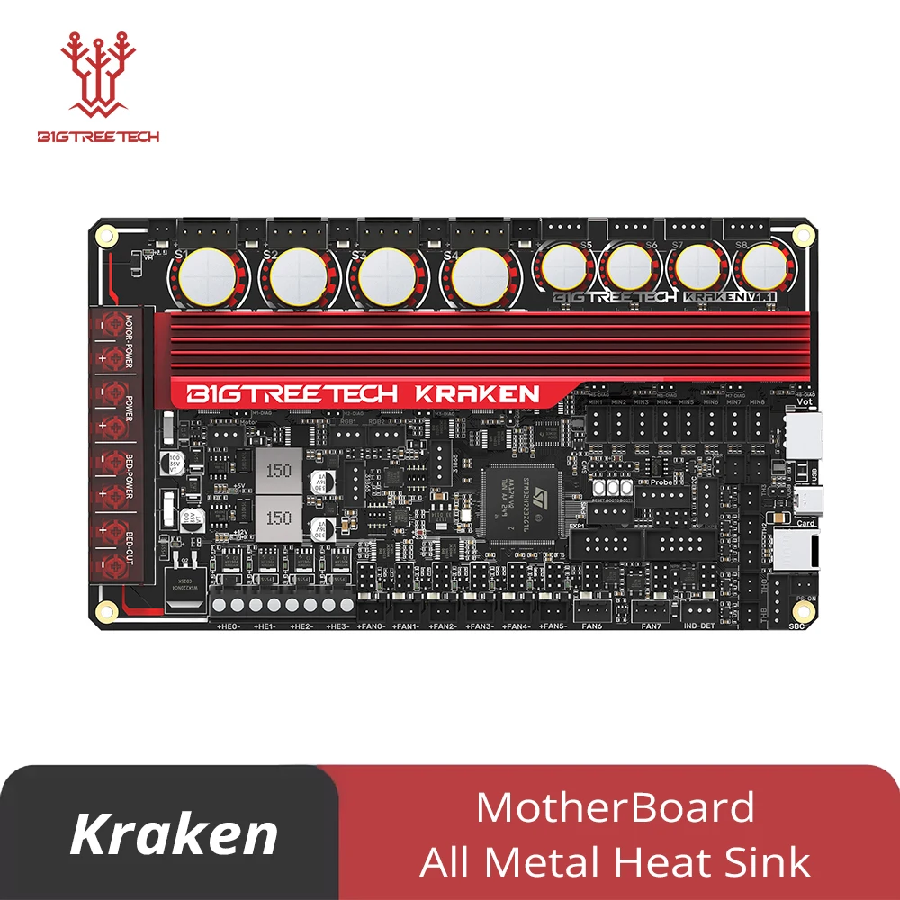 BIGTREETECH Kraken MotherBoard with 8pc TMC2160 Driver Max31865 24-60V 550MHz…