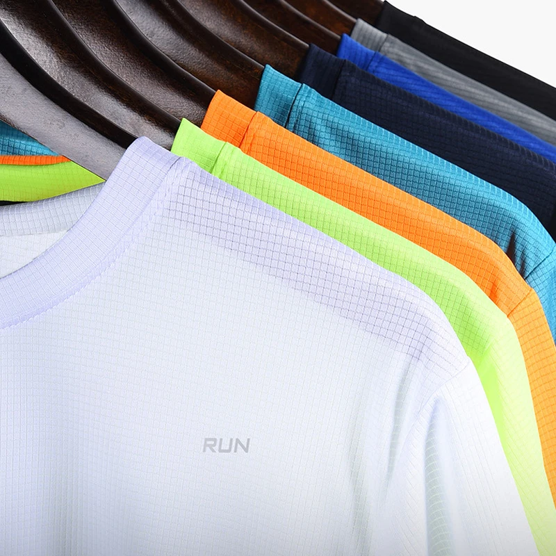 Summer Mens Quick Dry Running Bodybuilding Shirts Sport Gym T Shirt Men Short…