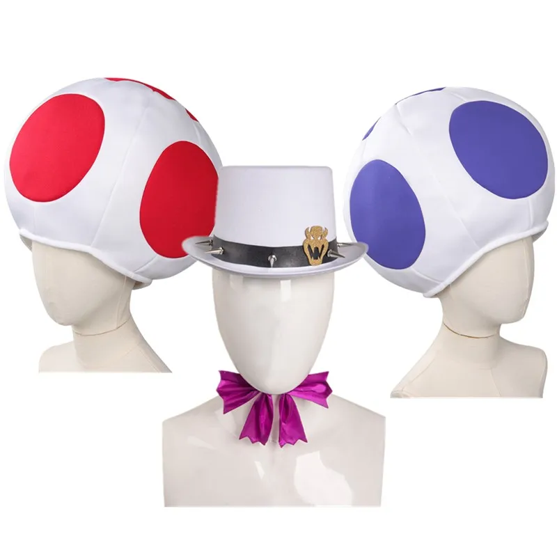 Roleplay Men Boys Toad Cosplay Kinopio Hat Bowser Cap Bros 2 Fantasia…