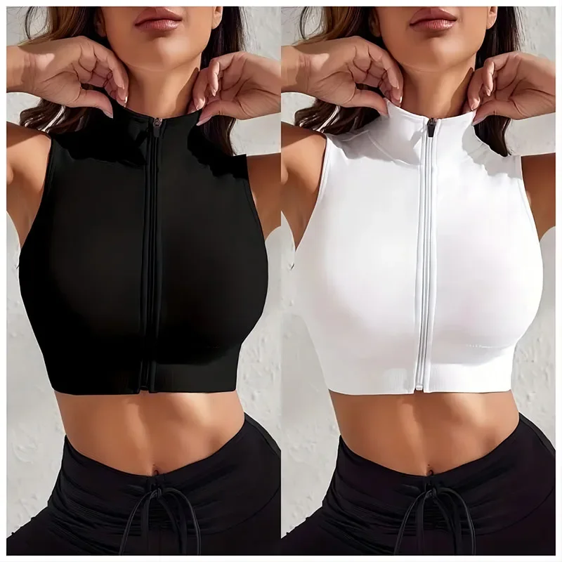 Women's 2-piece Set Close-fitting Breathable Sexy Yoga Zipper Exercise…