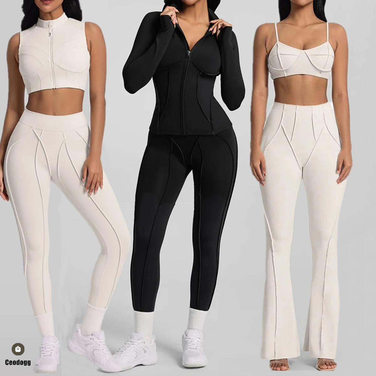 1/2PCS Pad Sports Jackets Suit Woman Tracksuit Workout Yoga Set Female…