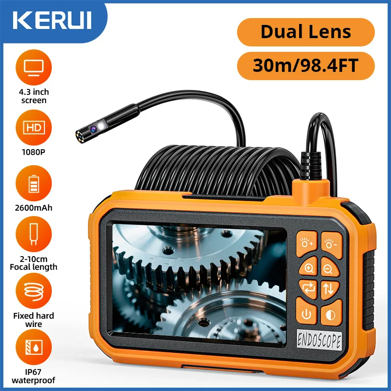 FUERS 1/5/10/20/30M Single/Dual Lens Endoscope Camera 1080P Semi-Rigid Snake…