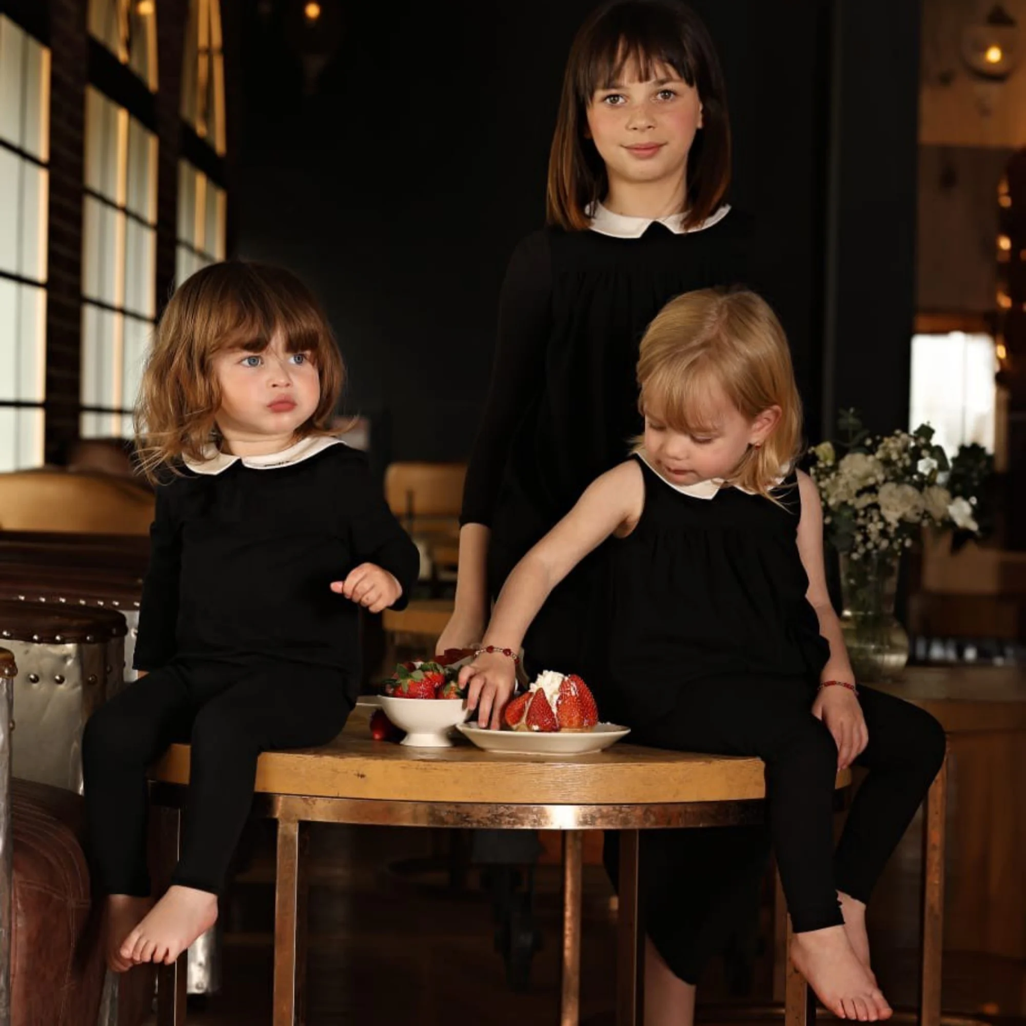 2026 Mali's SS Black Embroidery Pajamas Boutique Sleepwear Set Girl Dress…